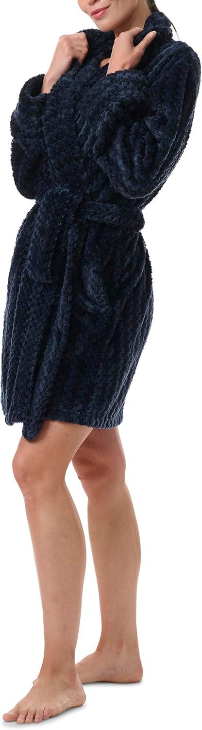 imageTommy Hilfiger womens Long Sleeve Plush RobeSky Captain Tonal