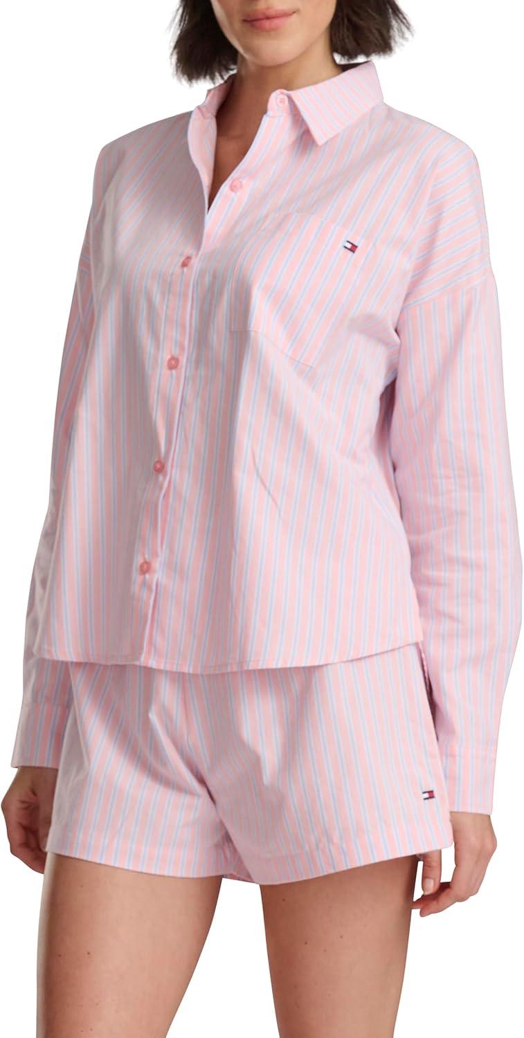 imageTommy Hilfiger womens Longsleeve Boyfriend Fit SleepshirtBlossom Stripe