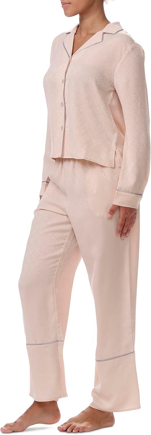 imageTommy Hilfiger womens Notch Top ampamp Long Pant 2 Piece Pajama SetBarely There