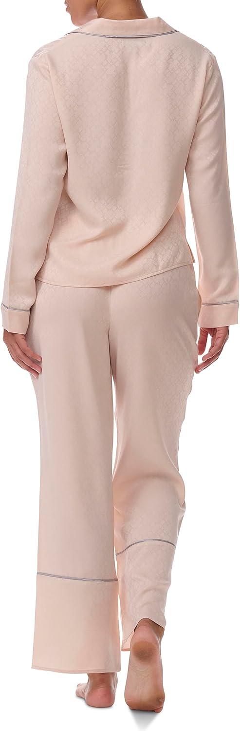 imageTommy Hilfiger womens Notch Top ampamp Long Pant 2 Piece Pajama SetBarely There