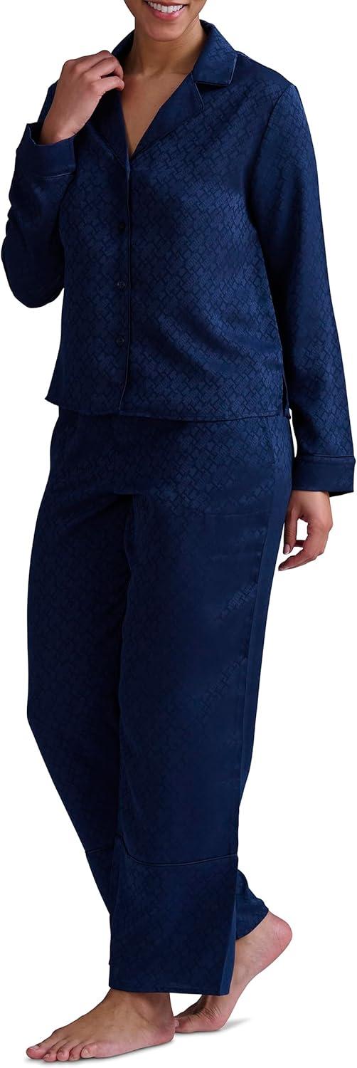 imageTommy Hilfiger womens Notch Top ampamp Long Pant 2 Piece Pajama SetSky Captain