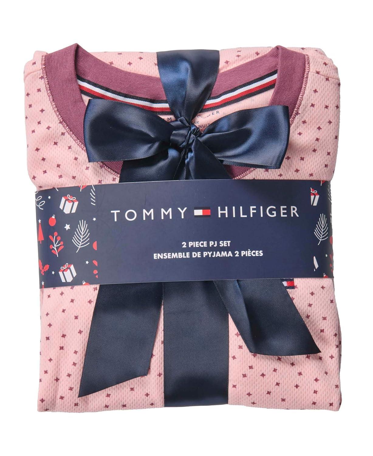 imageTommy Hilfiger womens Printed Crewneck Thermal Sleep SetAlmond Blossom Starry Ditz