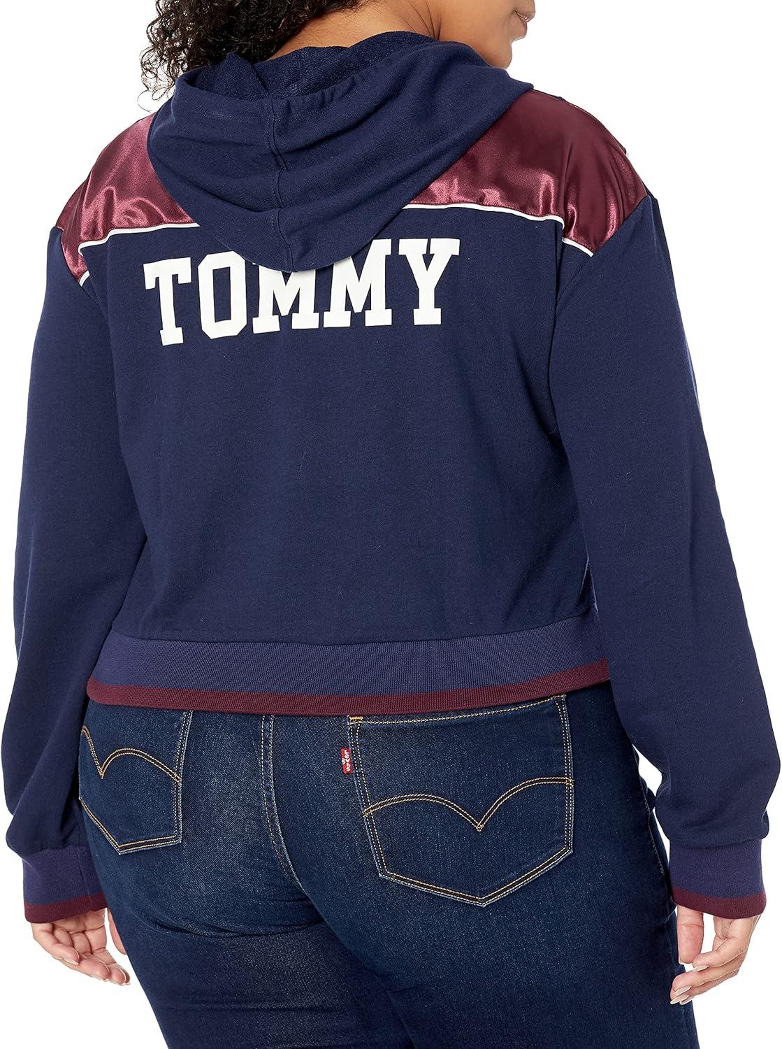 imageTommy Hilfiger womens Womens Lounge Sleep Sweatshirt HoodiePeacoat Satin Trim