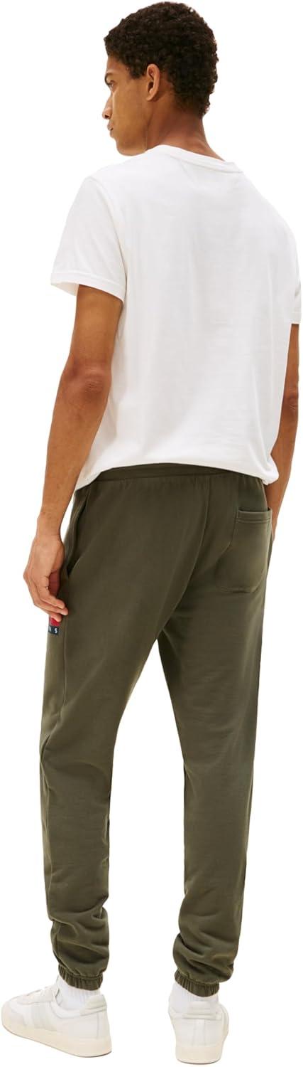 imageTommy Jeans Mens Casual Cotton Jogger Sweatpants with Printed Flag LogoPewter Green