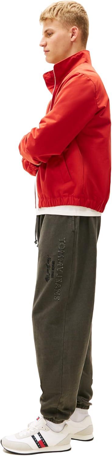 imageTommy Jeans Mens Casual Cotton Jogger Sweatpants with Tonal Embroidered LogoBlack