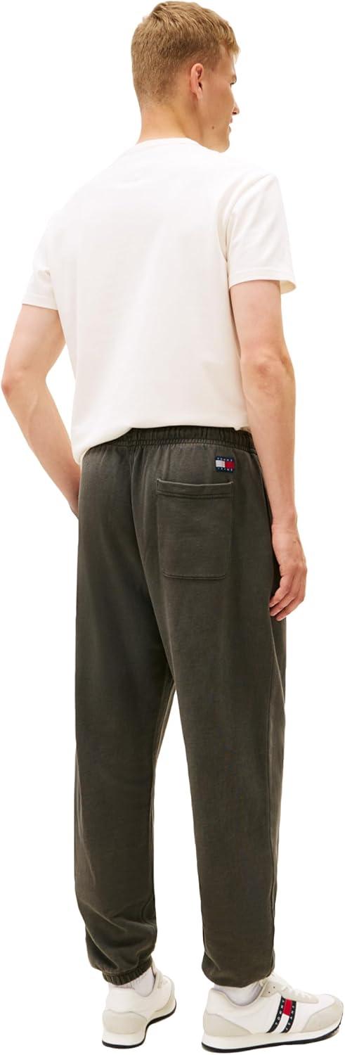 imageTommy Jeans Mens Casual Cotton Jogger Sweatpants with Tonal Embroidered LogoBlack