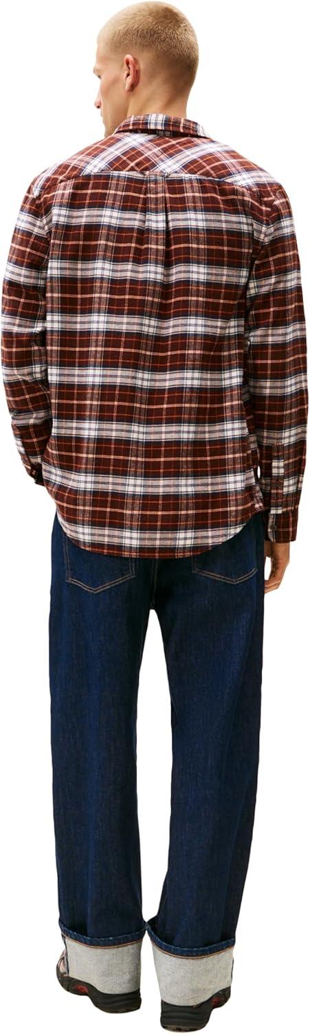 imageTommy Jeans Mens Lightweight Cotton Flannel Check ShirtRich Brown Big Check