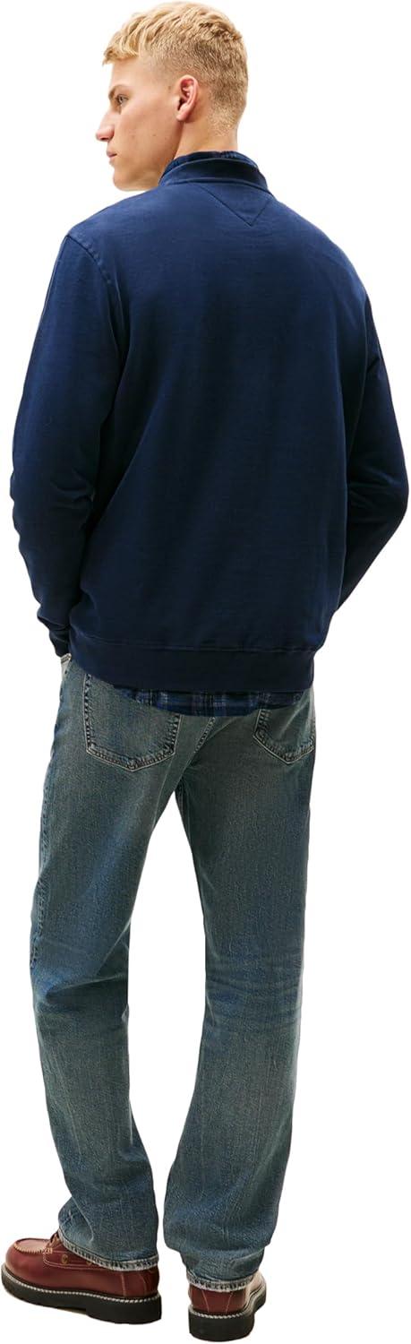 imageTommy Jeans mens Medium Weight Crewneck Sweatshirt With Embroidered Archival LogoDark Night Navy