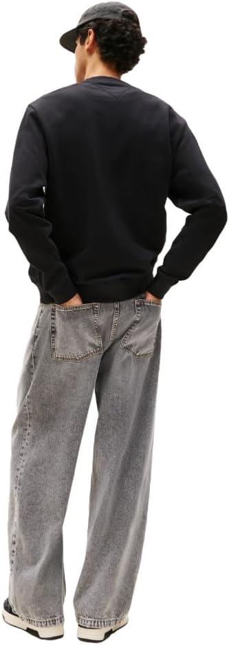 imageTommy Jeans mens Medium Weight Crewneck Sweatshirt With Printed LogoBlack