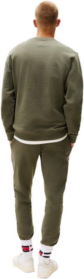 imageTommy Jeans mens Medium Weight Crewneck Sweatshirt With Printed LogoPewter Green