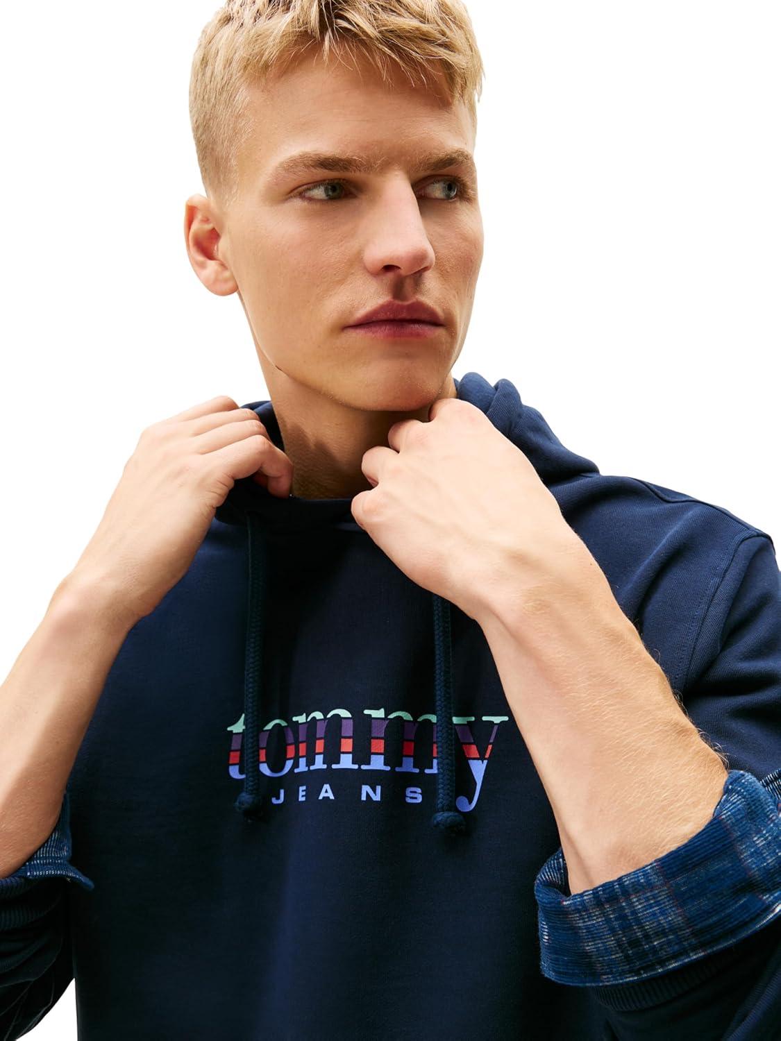 imageTommy Jeans mens Medium Weight Hoodie Sweatshirt With Signature Printed Archival GraphicDark Night Navy