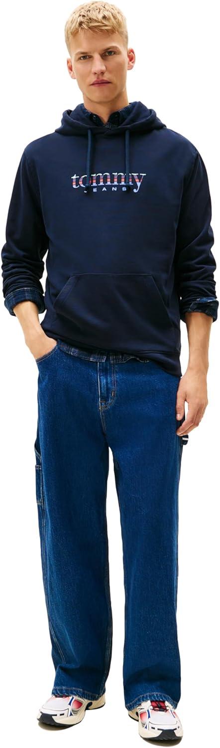 imageTommy Jeans mens Medium Weight Hoodie Sweatshirt With Signature Printed Archival GraphicDark Night Navy