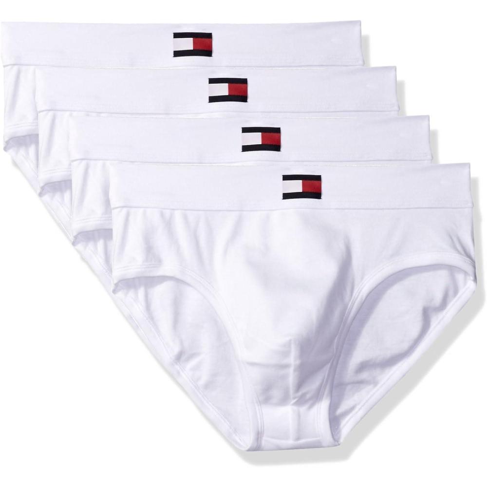 imageTommy Hilfiger Mens Cotton Classic 4Pack BriefWhiteflag