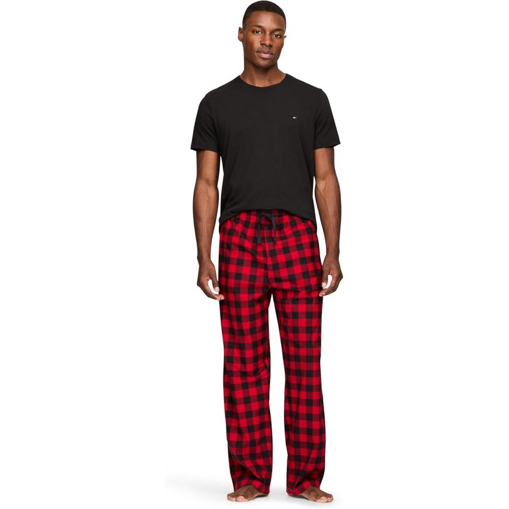 imageTommy Hilfiger Mens Cozy Fleece Sleep SetBlack  Buffalo Plaid