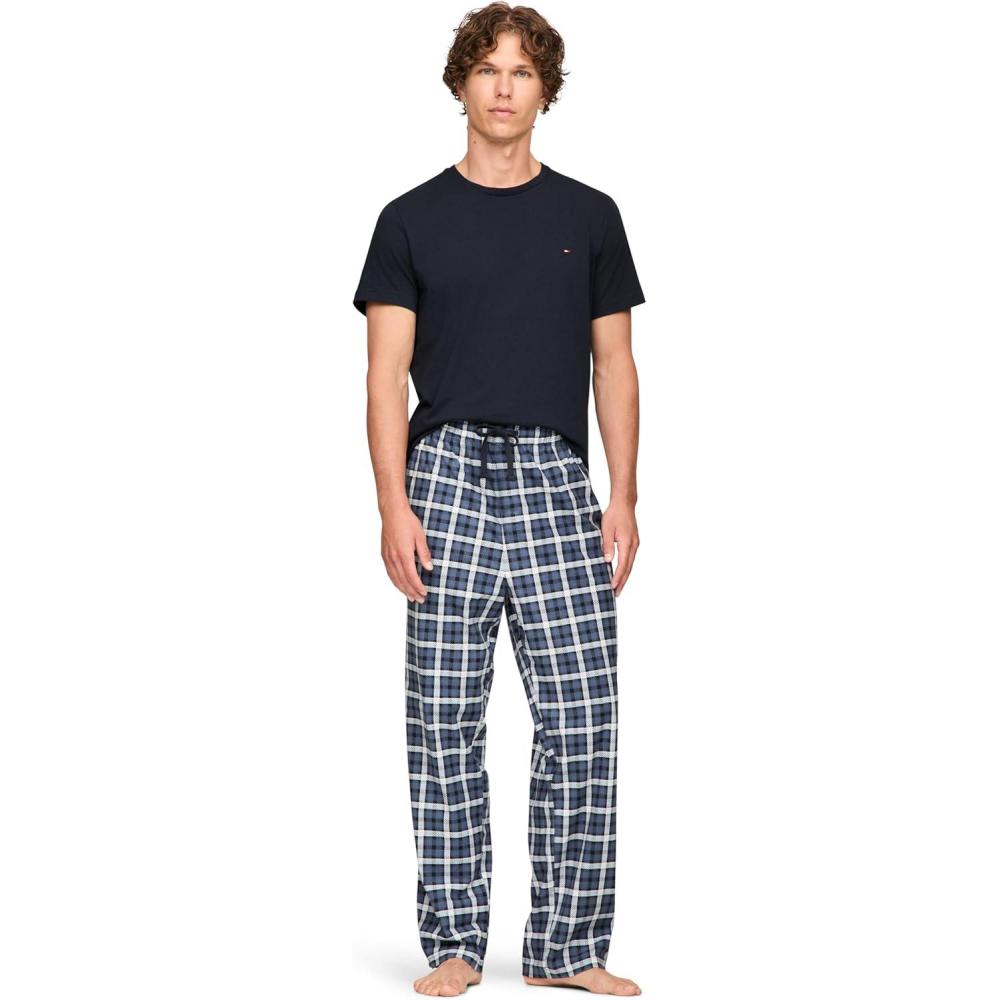 imageTommy Hilfiger Mens Cozy Fleece Sleep SetDesert Sky  Bank Blue Plaid