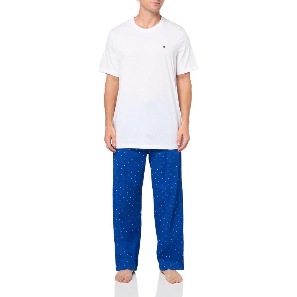 imageTommy Hilfiger Mens Poplin Sleep SetWhite Royalty Micro Flag