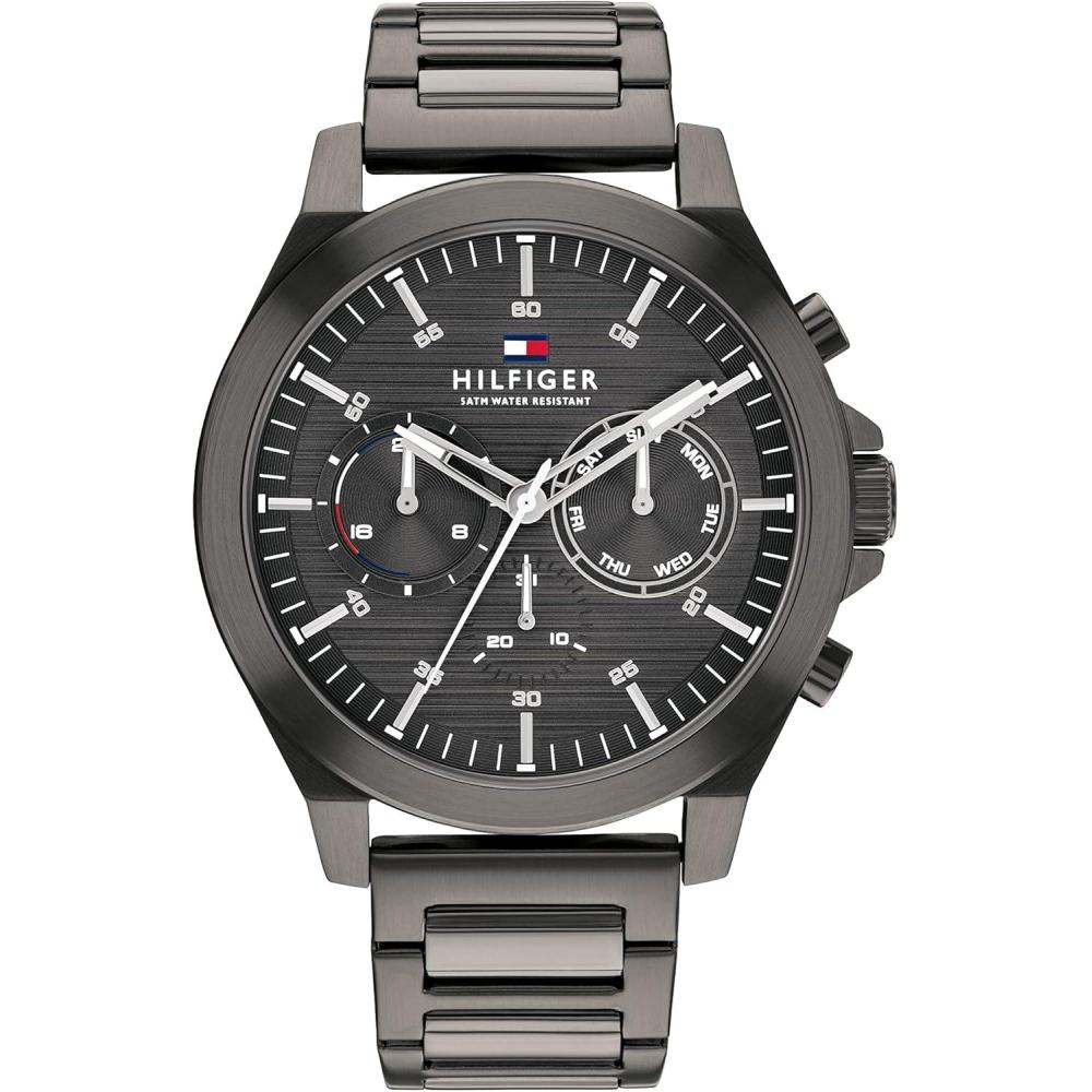 imageTommy Hilfiger Mens Stainless Steel Quartz Watches Timekeeping with StyleGunmetalGray Steel