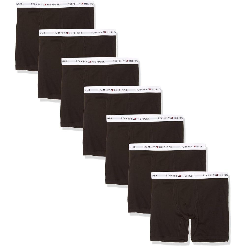 imageTommy Hilfiger mens Underwear Cotton Classics Megapack Boxer Brief Amazon Exclusive7 Black