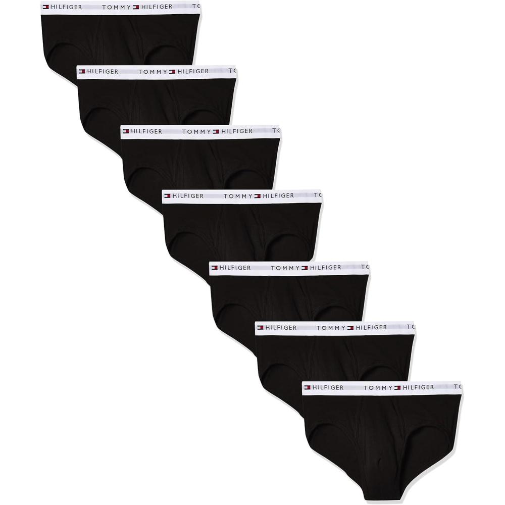 imageTommy Hilfiger mens Underwear Cotton Classics Megapack Brief Amazon Exclusive7 Black