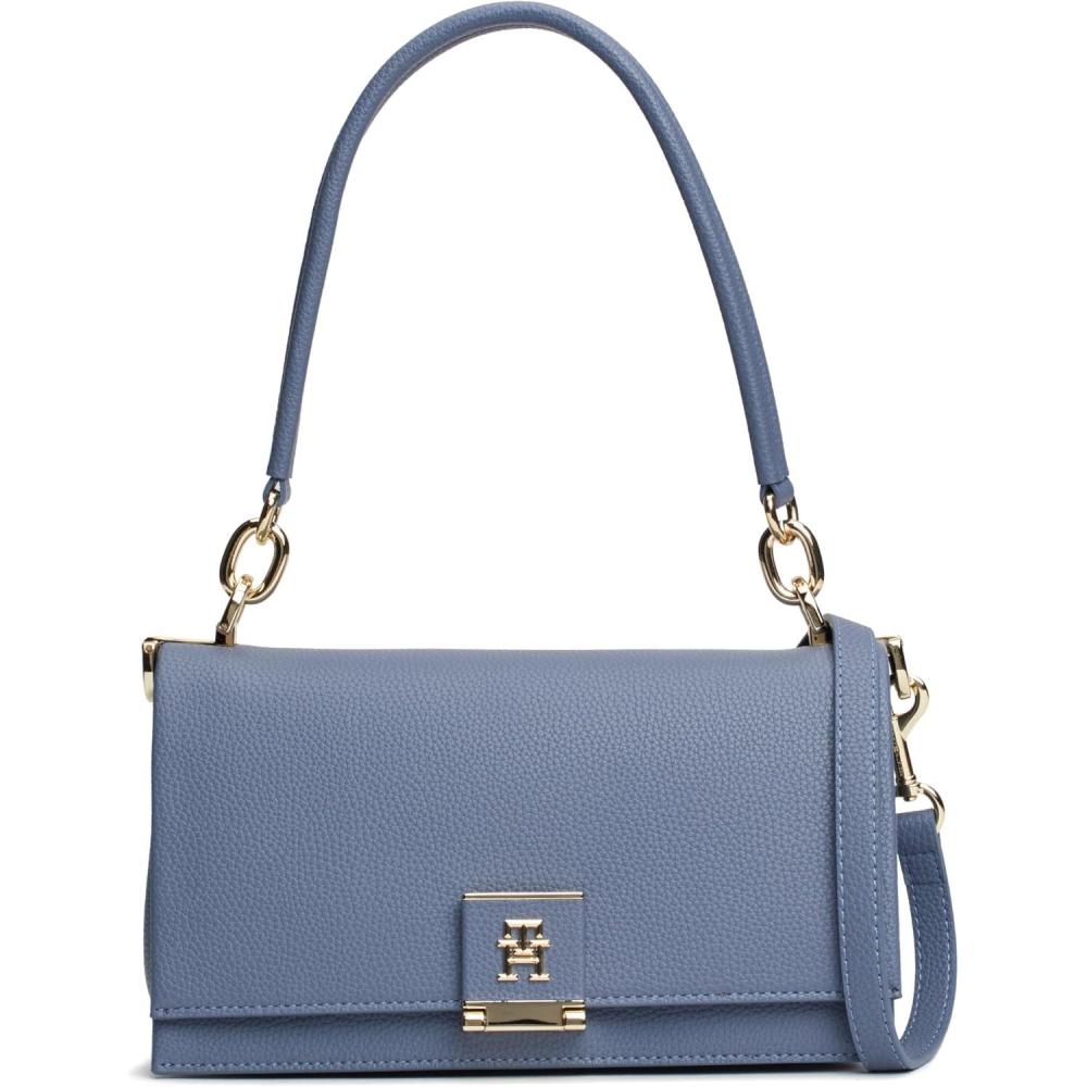 imageTommy Hilfiger womens Leather Shoulder Bag With Removable Crossbody StrapFaded Ink