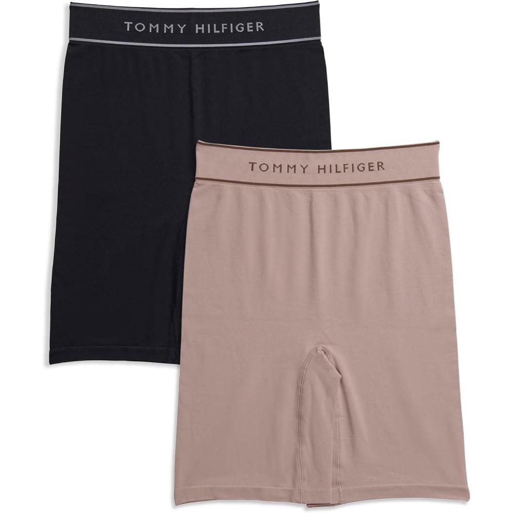 imageTommy Hilfiger womens Seamless Bike Short 2packBlackBalanced Beige