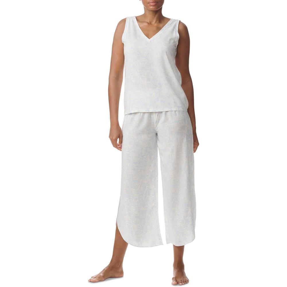 imageTommy Hilfiger womens Tank Top and Crop Pant Bottom 2piece Pajama SetBeach ToileCloud Dancer