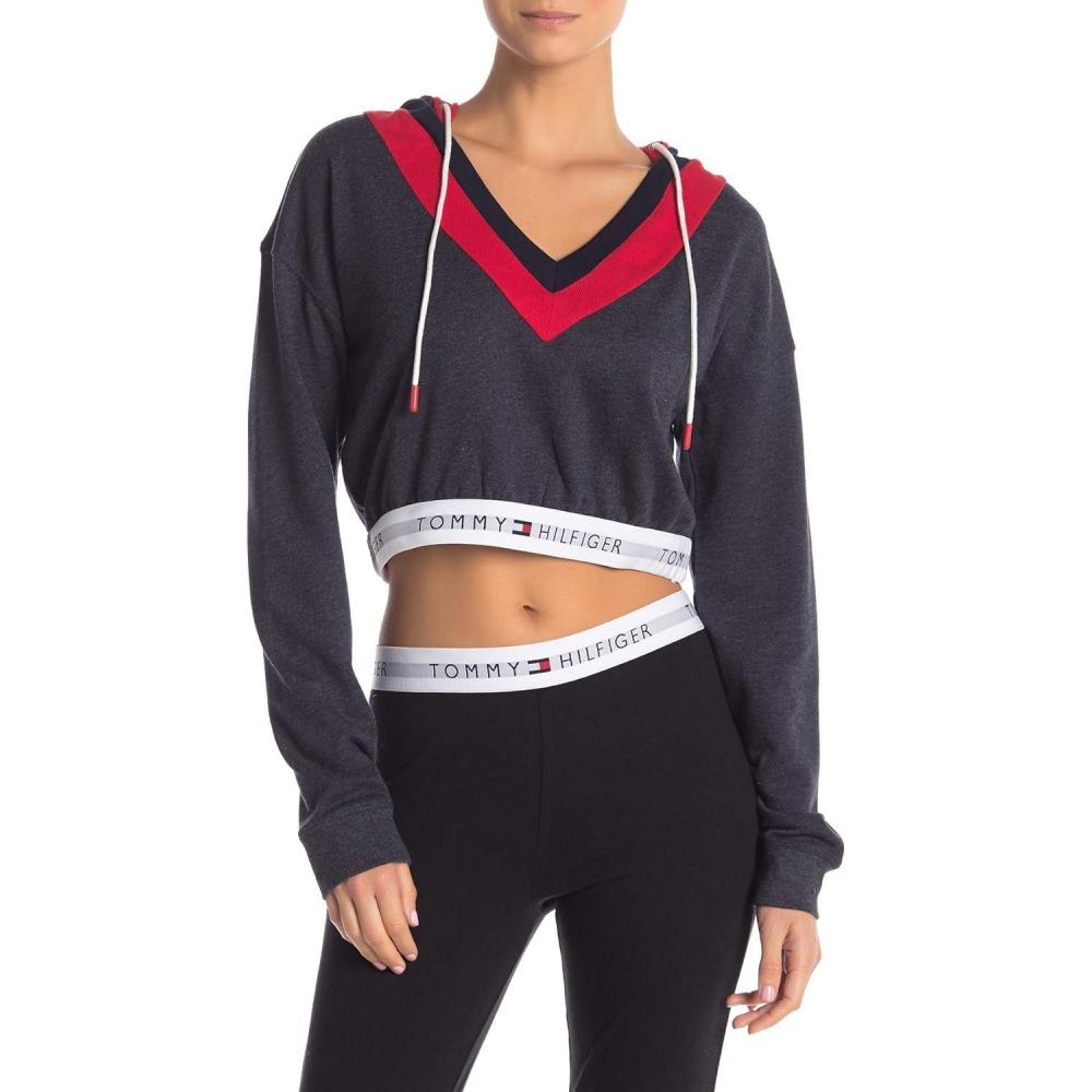 imageTommy Hilfiger womens Womens Lounge Sleep Sweatshirt HoodiePeacoat Crop