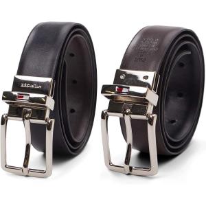 Tommy Hilfiger Big Boys’ Two-in-One Reversible Dress Belt(Black/Brown)