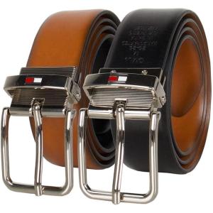 Tommy Hilfiger Big Boys’ Two-in-One Reversible Dress Belt(Tan/Black Burnish)