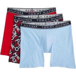 Tommy Hilfiger Cotton Stretch Boxer Brief 3-Pack(Primary Red/Desert Sky Logoprint/Romantic Blue)