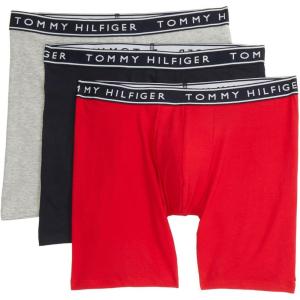 Tommy Hilfiger Cotton Stretch Boxer Brief 3-Pack(Primary Red/Desert Sky/Grey Heather)