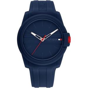 Tommy Hilfiger Men’s 3-Hand Quartz Watch – Casual Sport Style, Silicone Strap, Water-Resistant to 50 Meters, Everyday Fashion Wristwatch, Gift for Him – 44mm(Blue)