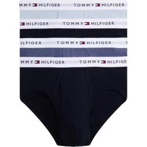 Tommy Hilfiger Men’s Cotton Classic 4-Pack Brief(1 Breezy Blue  1 Bank Blue  2 Desert Sky)