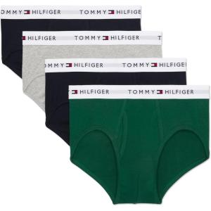 Tommy Hilfiger Men’s Cotton Classic 4-Pack Brief(1 Jade Sea  1 Grey Heather  2 Navy)