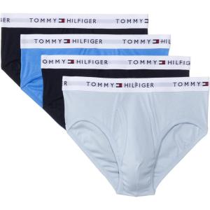 Tommy Hilfiger Men’s Cotton Classic 4-Pack Brief(2 Navy  1 Breezy Blue  1 Copenhagen Blue)