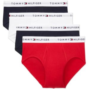 Tommy Hilfiger Men’s Cotton Classic 4-Pack Brief(2 Navy  1 Mahogany  1 White)