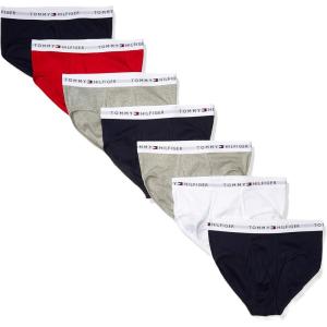 Tommy Hilfiger Men’s Cotton Classic 4-Pack Brief(3 Navy  2 Grey Heather 1 Red  1 White)