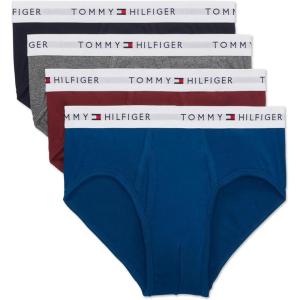 Tommy Hilfiger Men’s Cotton Classic 4-Pack Brief(Deep Rouge  Charcoal Heather  Cool Dip  Navy)