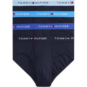 Tommy Hilfiger Men’s Cotton Classic 4-Pack Brief(Navy Bodies W/ Medival Blue Wb  Blue Ocean Wb  Persian Blue Wb  Navy Wb)