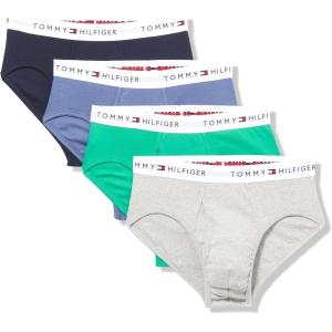 Tommy Hilfiger Men’s Cotton Classic 4-Pack Brief(Primary Green  Grey Heather  Bank Blue  Navy)