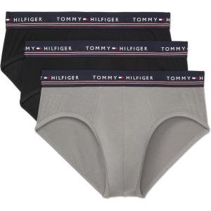Tommy Hilfiger Men’s Modal 3-Pack Brief(Pewter Grey  Black  Black)