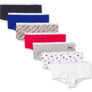 Tommy Hilfiger Women’s Classic Cotton-soft Logoband Boyshort Panty Underwear, 7-pack(Hlfgr H Htrgry)