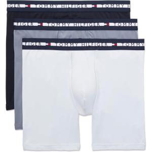 Tommy Hilfiger mens Comfort Plus 3-pack Boxer Brief(Breezy Blue  Bank Blue  Navy)
