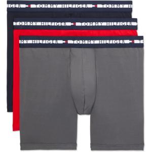 Tommy Hilfiger mens Comfort Plus 3-pack Boxer Brief(Dark Ash  Primary Red  Navy)