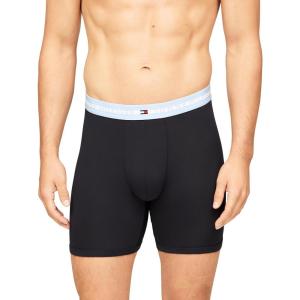 Tommy Hilfiger mens Comfort Plus 3-pack Boxer Brief(Navy W/ Romantic Blue Waistband  Navy W/ Primary Red Waistband  Navy W/ Navy Waistband)