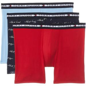 Tommy Hilfiger mens Comfort Plus 3-pack Boxer Brief(Romantic Blue/Desert Sky Logo Print/Primary Red)