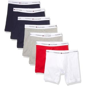 Tommy Hilfiger mens Underwear Cotton Classics Megapack Boxer Brief – Amazon Exclusive(3 Navy  2 Grey Heather 1 Red  1 White)
