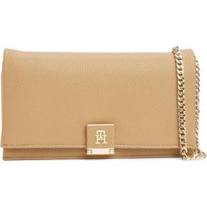 Tommy Hilfiger womens Chain Flap Crossbody Bag With Removable Crossbody Strap(Safari Canvas)