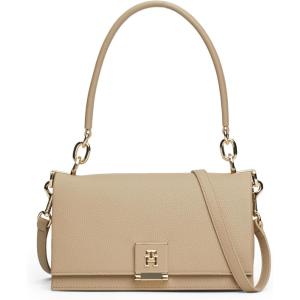 Tommy Hilfiger womens Leather Shoulder Bag With Removable Crossbody Strap(Beige)