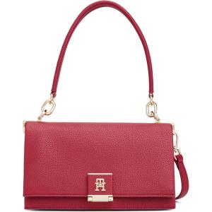 Tommy Hilfiger womens Leather Shoulder Bag With Removable Crossbody Strap(Rouge)